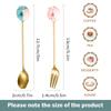 Juego de cucharas y tenedores de café Leeseph de acero inoxidable, cucharitas pequeñas para donuts, postres, helados, tés y azúcar, para regalo de Año Nuevo.