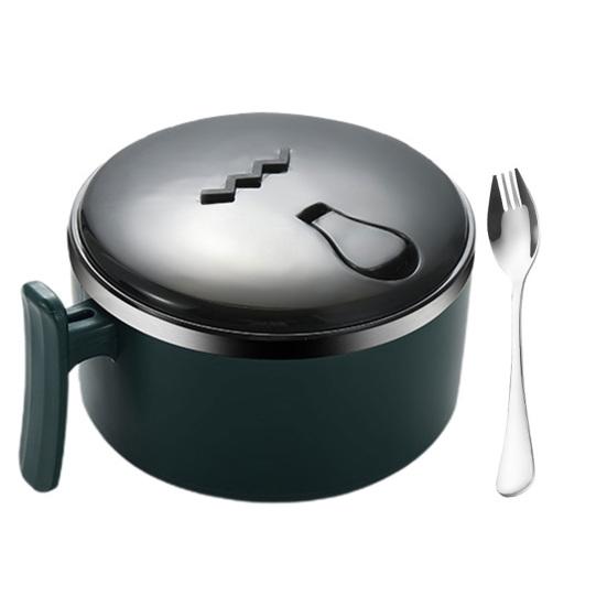 1000ML Noodle Bowl Food-grade Portable Anti-leak Stainless Steel School Dorm Student Ramen Noodles Bowl