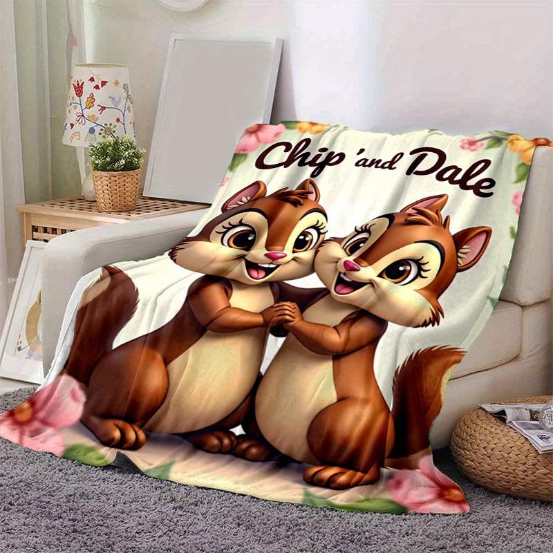 

1pc, Chip and Dale Cartoon Blanket, Cute Cartoon Squirrel Stuffed Animal, Home Decor Gift, for Decorating Your Own Sofa and Living Room, Su 100x150cm