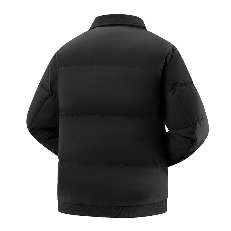 2025 Winter Men's Corduroy Patchwork Lapel Down Jacket - Thick Casual Baseball Style Outerwear