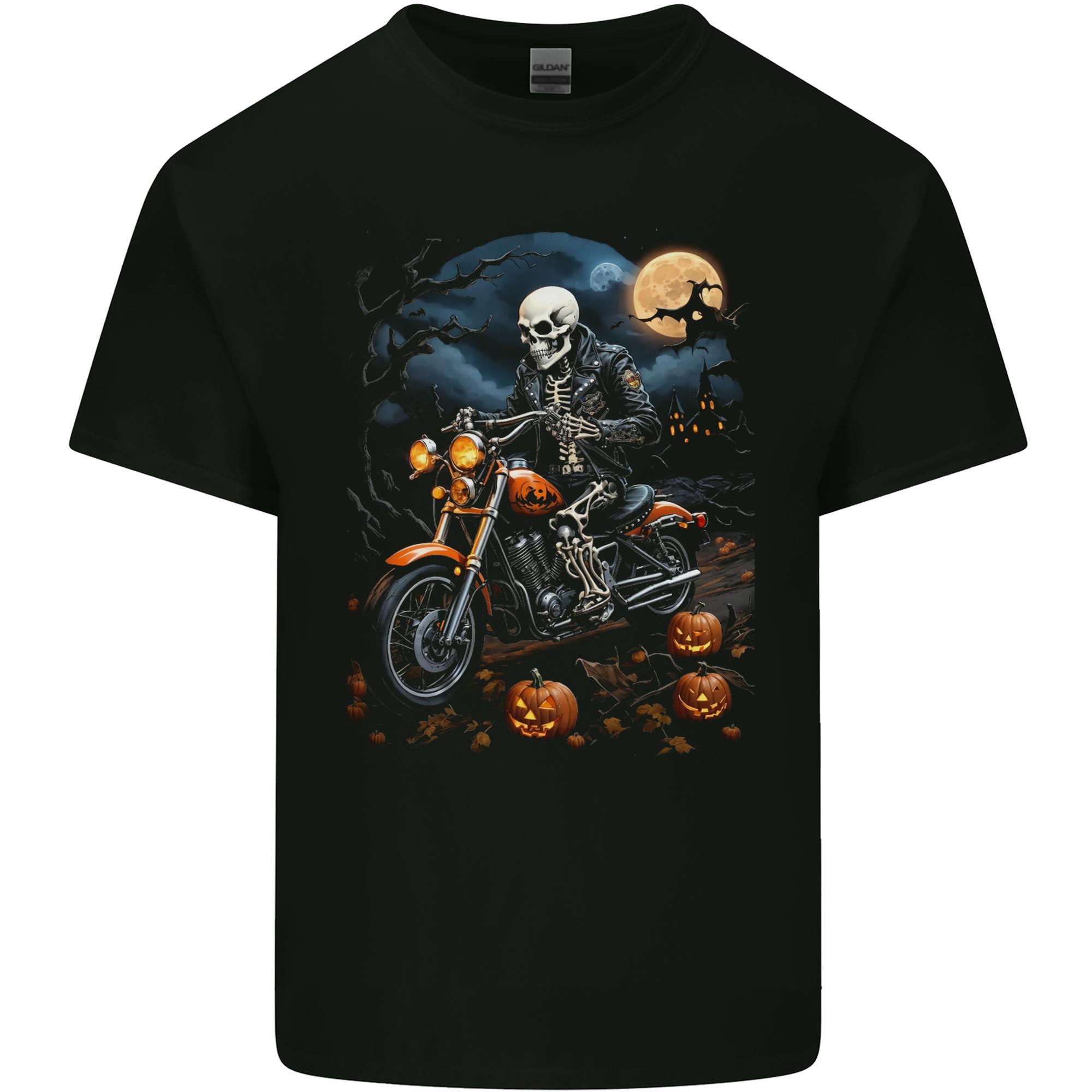 Skull Biker Motorcycle Motorbike Grim Reaper 27 Unisexs Light Cotton TShirt S