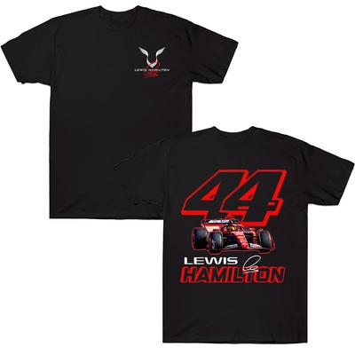 Lewis Hamilton Racing 44 T-Shirt Damen Herren Mode Tee Bequem Neues Muster Trainingsanzug High Street Kurzarm Kleidung Sommer 100% Baumwolle T-Shirt