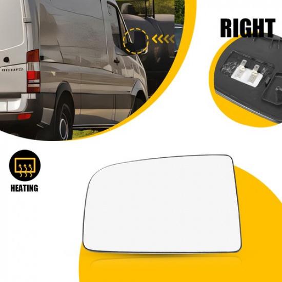 RH Passenger Mirror Glass Heated For 2010-18 Mercedes-Benz Sprinter 2500 3500 EA