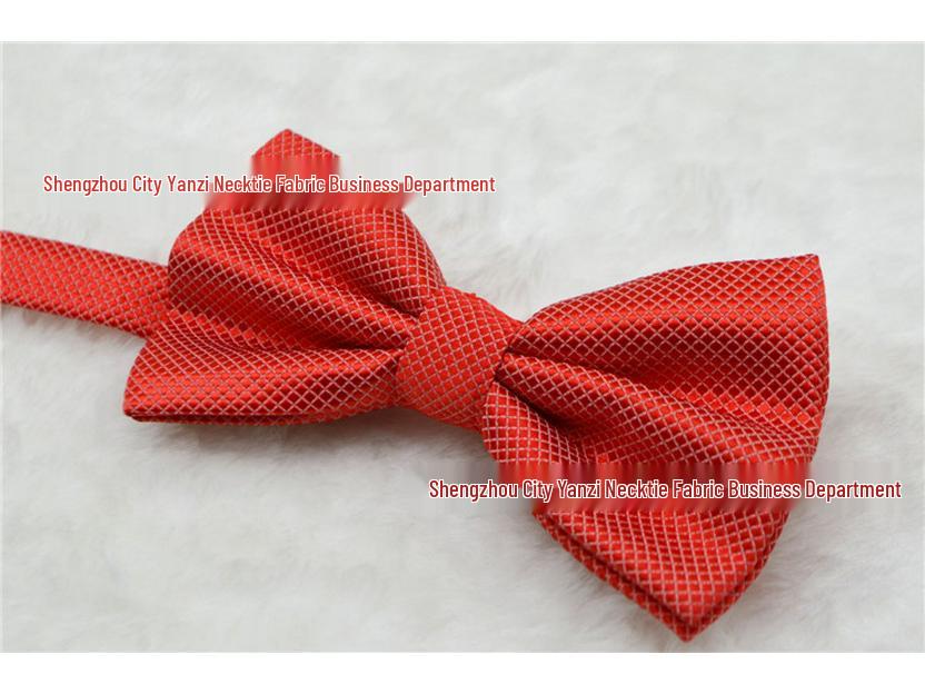 Korean Style Double Layered Solid Color Bow Tie for Men's and Women's Formal or Wedding Wear