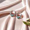Inlaid Retro Green Turquoise Earrings - European and American Style