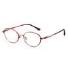 New Women Metallic Myopia Glasses High-fashion Ultra-light Full Frame Oval Design UV400 Protection Blue-light-blocking Natural