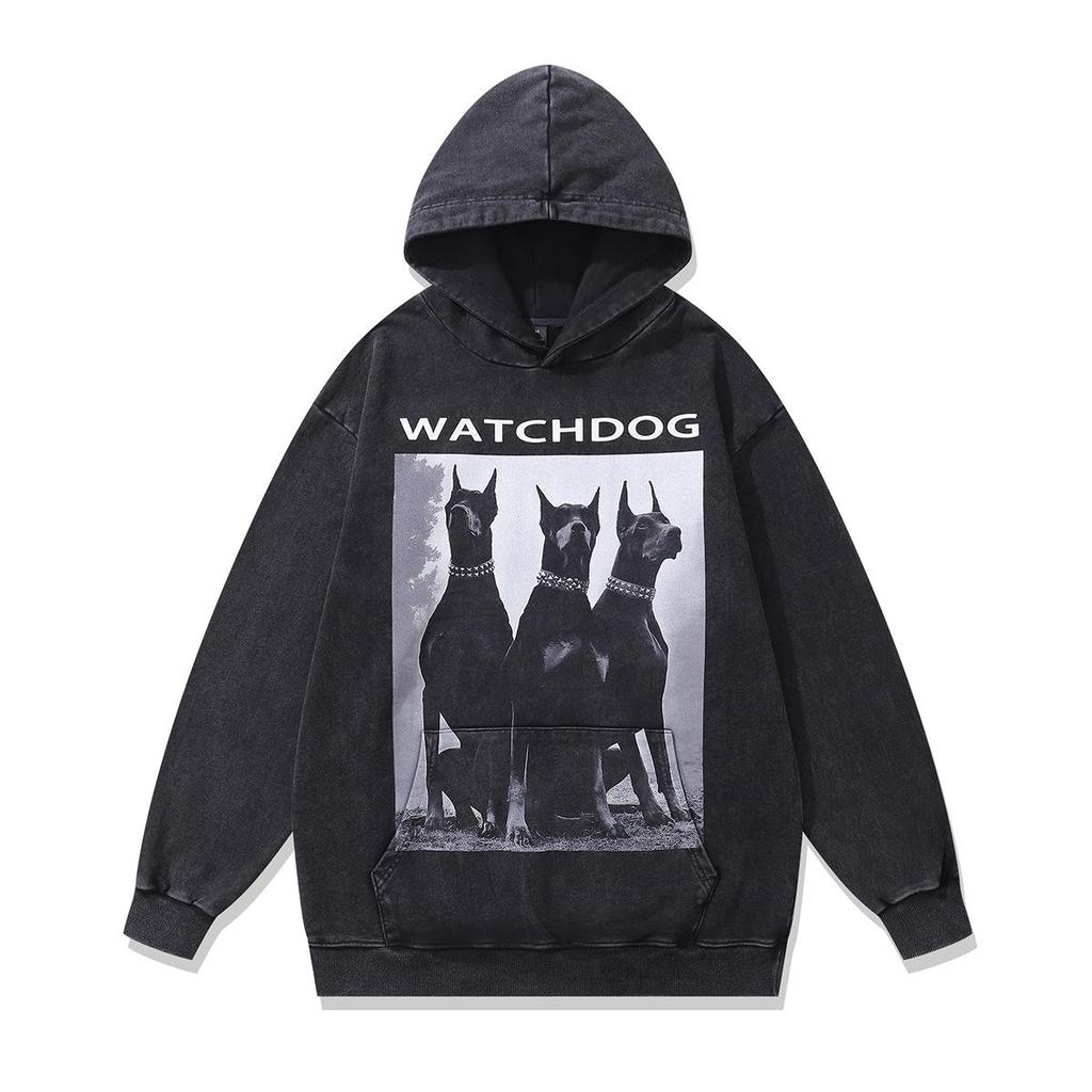 TKPA Doberman Vintage Crew Neck Unisex T-Shirt – Washed, Retro High Street Style, Loose Fit, Short Sleeve Streetwear