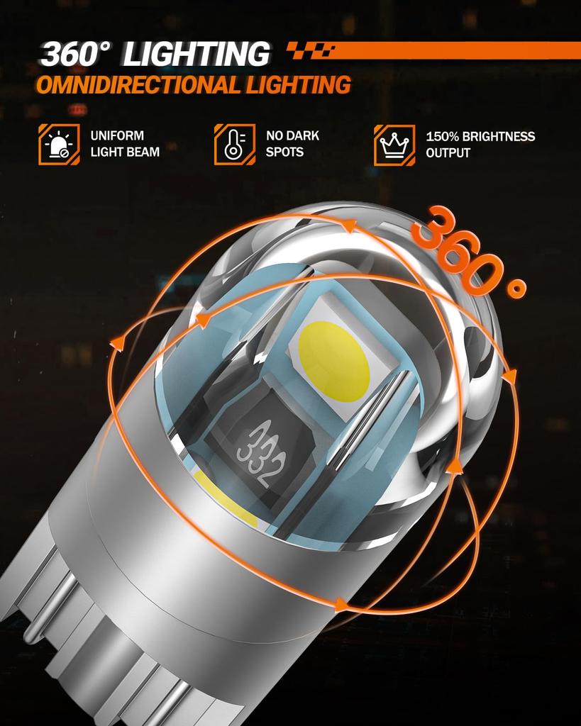 SEALIGHT T10 LED Room Position License Plate 3030SMD Bright LED High Brightness Small Dome Map Super Vehicle Inspection Hour 168 2825 Pack of 10 Lamp,
