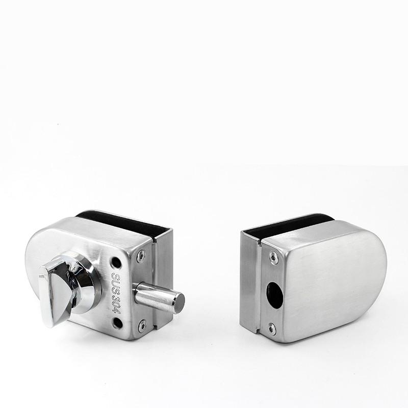 Semi-circular Stainless Steel Glass Lock No-drilling Sliding Door Locks Office Frameless Glass Clip Interior Security Door Latch