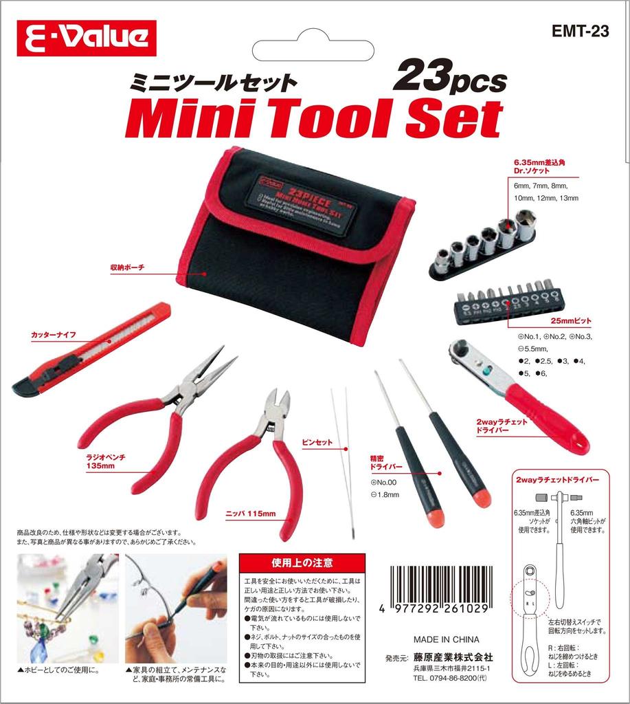 Mini Tool Set 23pcs for Furniture Assembly and Maintenance E-Value EMT-23