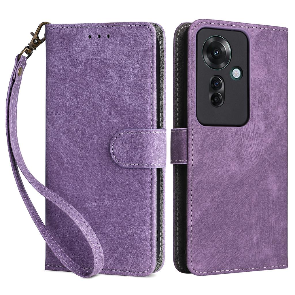 For Oppo Reno11 F 5G/F25 Pro 5G Wallet Case RFID Blocking Phone Cover with Wrist Strap