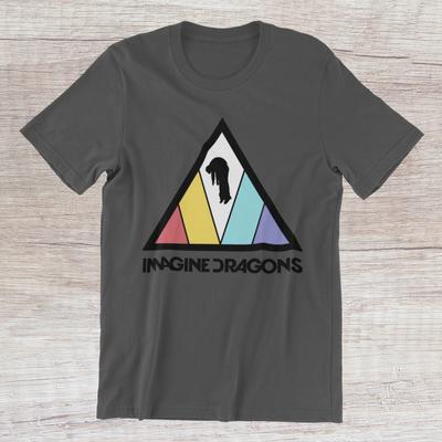 IMAGINE DRAGONS Triangle Logo  Indie Pop Rock On Ring Spun Coton Tee Unisex T-Shirt