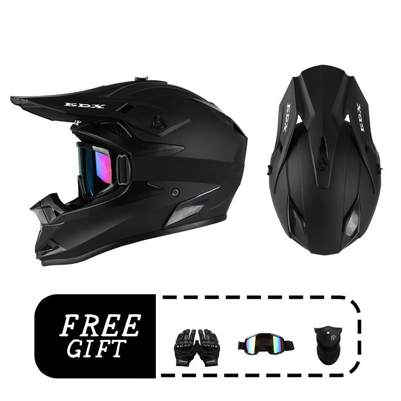 Off-Road Motorcycle Helmet 3-Piece Set Karting Mountain Biking ABS Safety Gear
