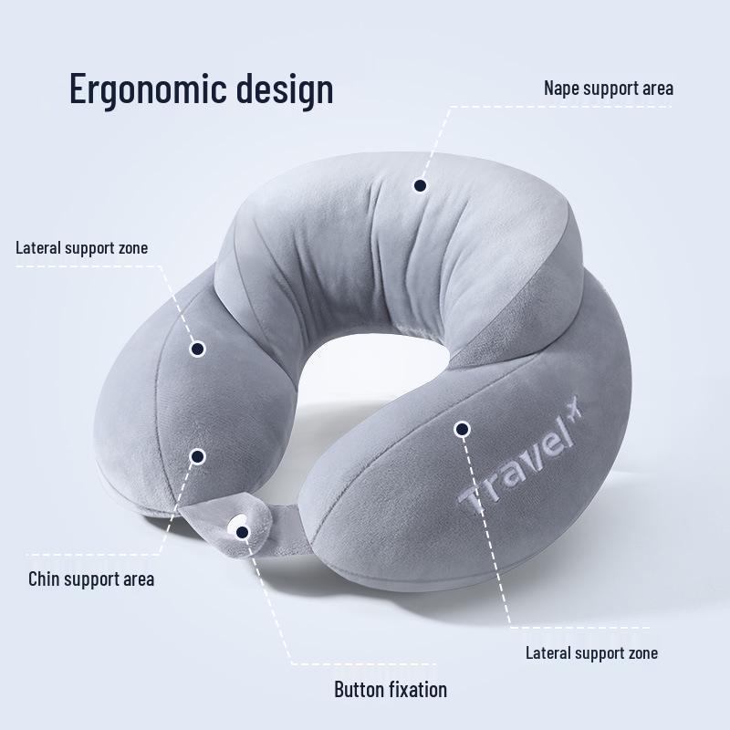 Custom Logo U-Shaped Neck Support Pillow for Airplane Travel