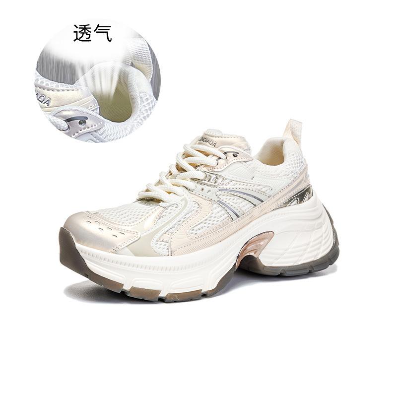 Suction Film Sole Dad Shoes Women's Spring 2025 New Comfortable Running Shoes Mesh Student Sports Shoes Versatile Women's Shoes