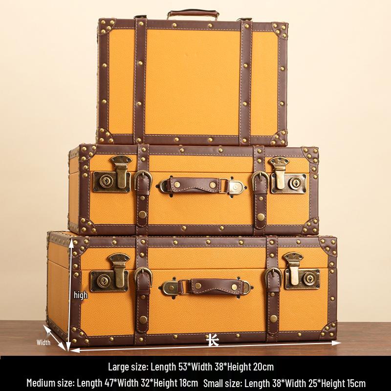 European Retro Leather Storage Box - Handbag, Clothes, and Travel Photography Prop Organizer