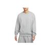 Nike Solo Swoosh Solid Color Crew Neck Casual Loose Long Sleeve Sweatshirt Men sweatshirt Gray DX0812-063