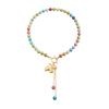 Colorful Beaded Necklace Featuring a Piegons Charm for Safe Materials Adjustable Length Fashion Accessory