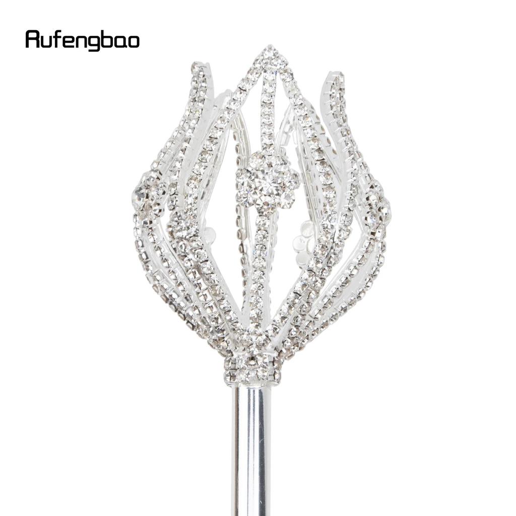 Silver White Alloy Fairy Wands for Girl Princess Wands for Kids Angel Wand for Party Cosplay Costume Wedding Birthday Party 49cm