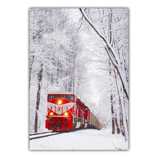 

Скандинавский городской знак здание пейзаж холст живопись поезд постер в снегу офис гостиная спальня домашнее украшение фреска Без рамы 21*30cm No Frame