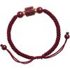 Genuine Cinnabar & Raw Stone Beaded Bracelet - Six-Syllable Mantra for Men's & Women's Benming Year, Handmade Woven Red String for Couples