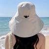 Women'S Big Eaves Anti-Ultraviolet Lenses Sun Hat Outdoor Face Covering Bucket Hat Beach Sun Protection Shawl Bucket Hat