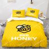 3D Bienenprint Bettbezug-Set für Jungen Jugendliche Polyester Bettwäsche-Set King Queen Größe Gelb Weiß Schwarz Bettbezug Bett