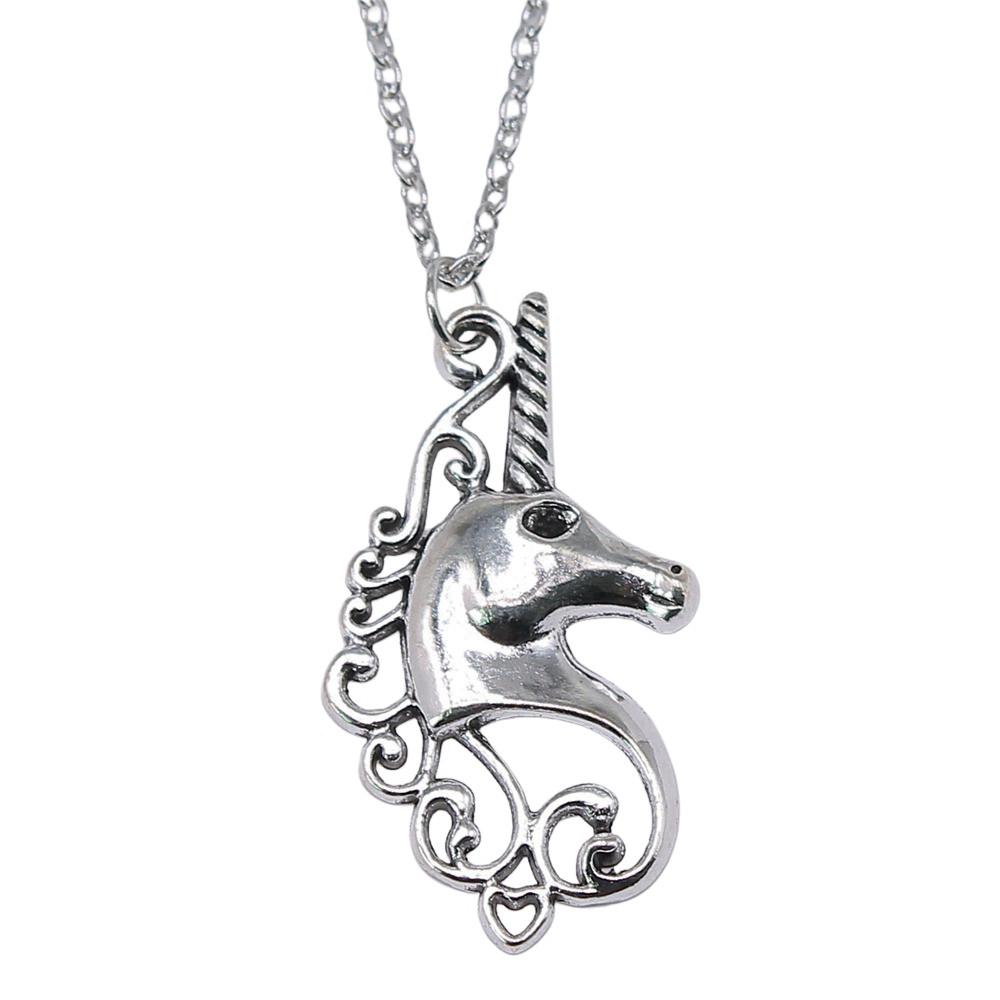 Horseshoe Charm Necklace  Animal Pendant For Horse Lovers Cowboy Western Jewelry 43cm Chain
