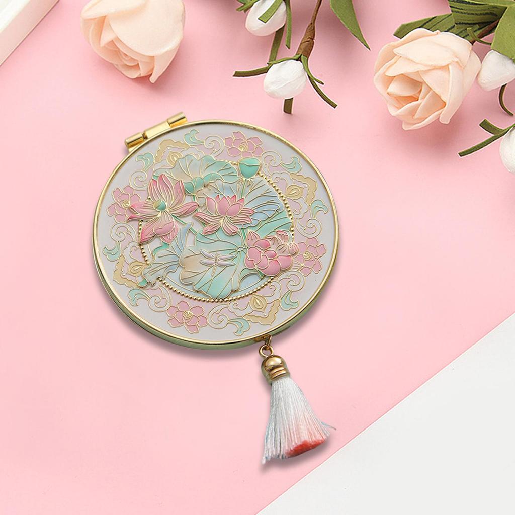 Travel Makeup Mirror Round Creative Cosmetic Mirror for Purse Pocket Handbag