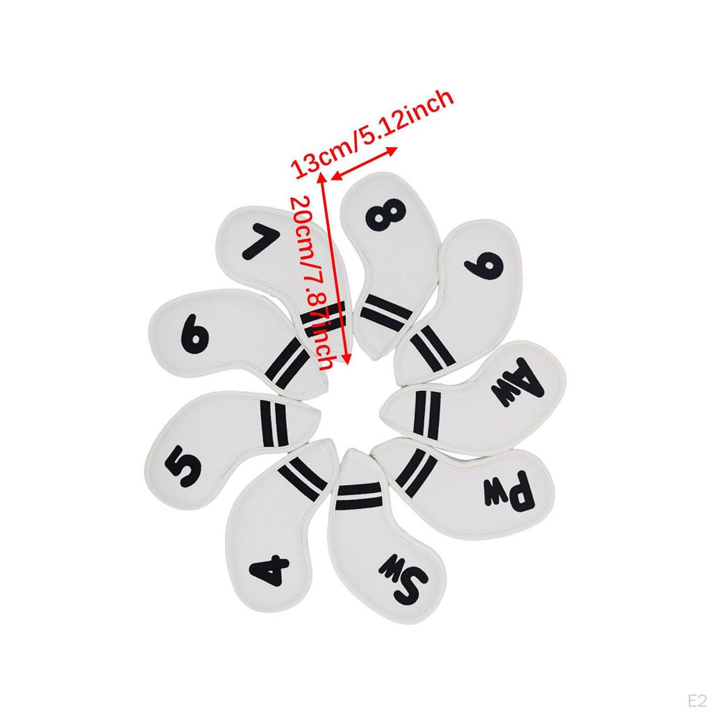 9 Pcs Men's Golf Headcovers, PU Leather Protector, Premium Club Protectors, Mallet Putter