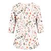 Women's Floral Print Scrub Top with V-Neck, Pockets, Side Slits and 3/4 Sleeves
