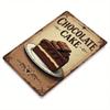 Retro Chocolate Cake Metal Sign, Vintage Rustic Iron Wall Art for Cafe Garden Bathroom, 7.8x11.8 Inch