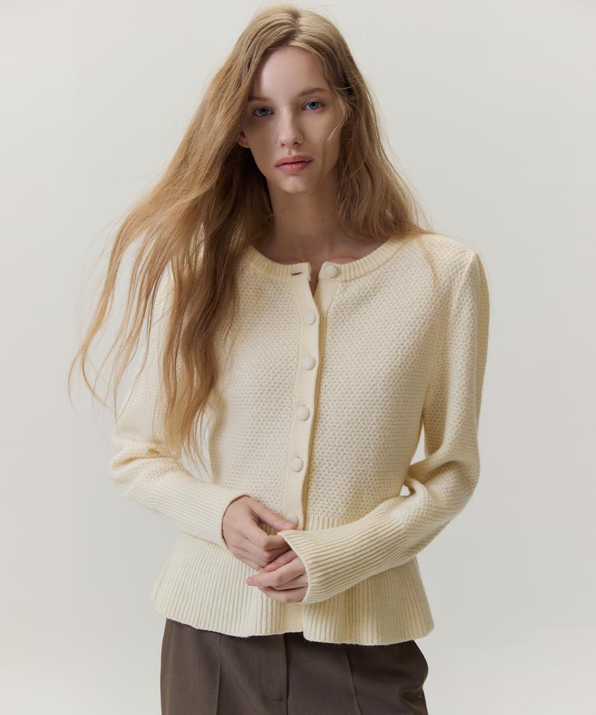 Hae By Haekim [Atelier] Flare Knit Cardigan_Cream