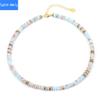 Dopamine Colored Natural Stone Abacus Bead Necklace Women's Fashionable and Versatile Collarbone Necklace