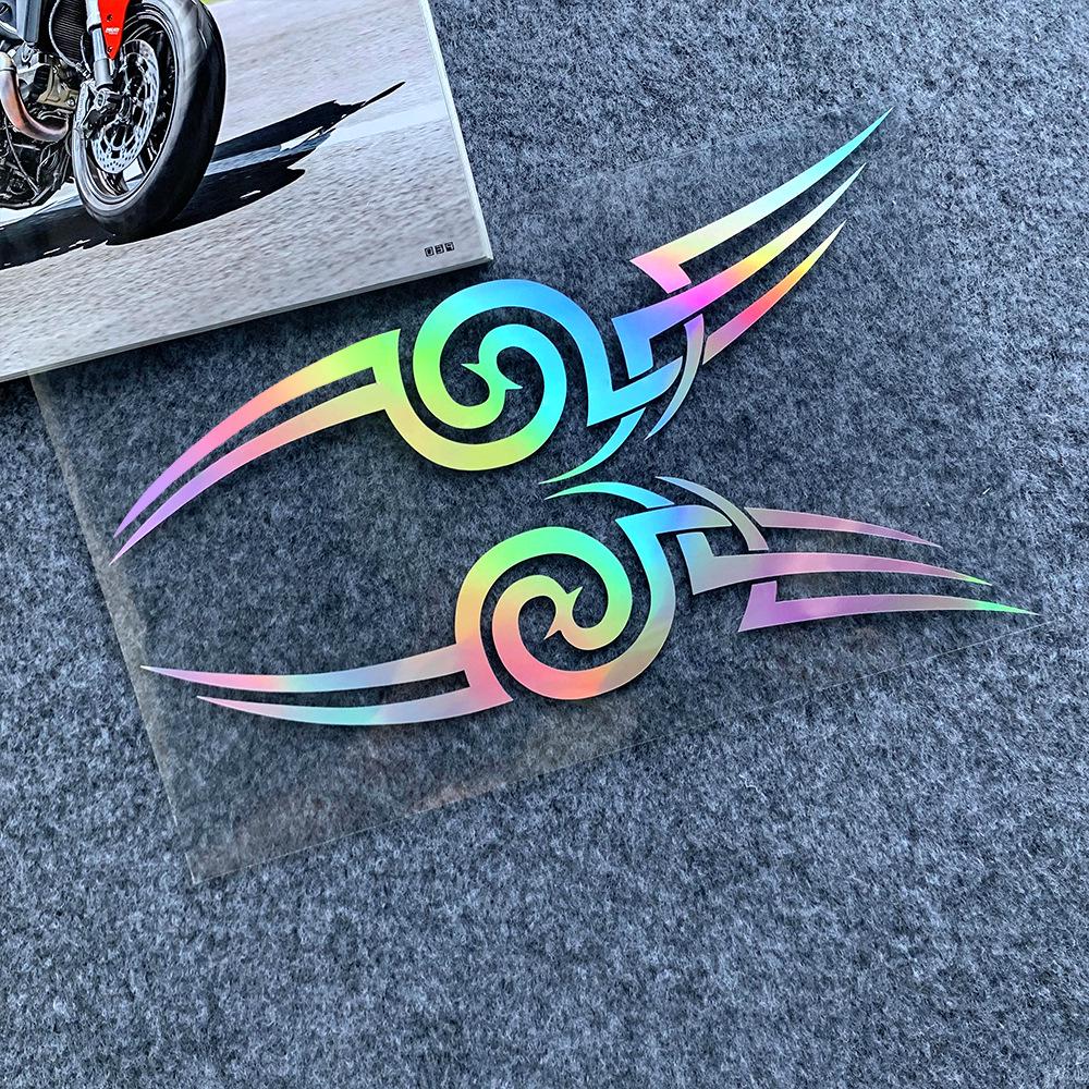 Reflective Waterproof Motorcycle Helmet Rune & Body Sticker - Scratch Resistant Decorative Cover.