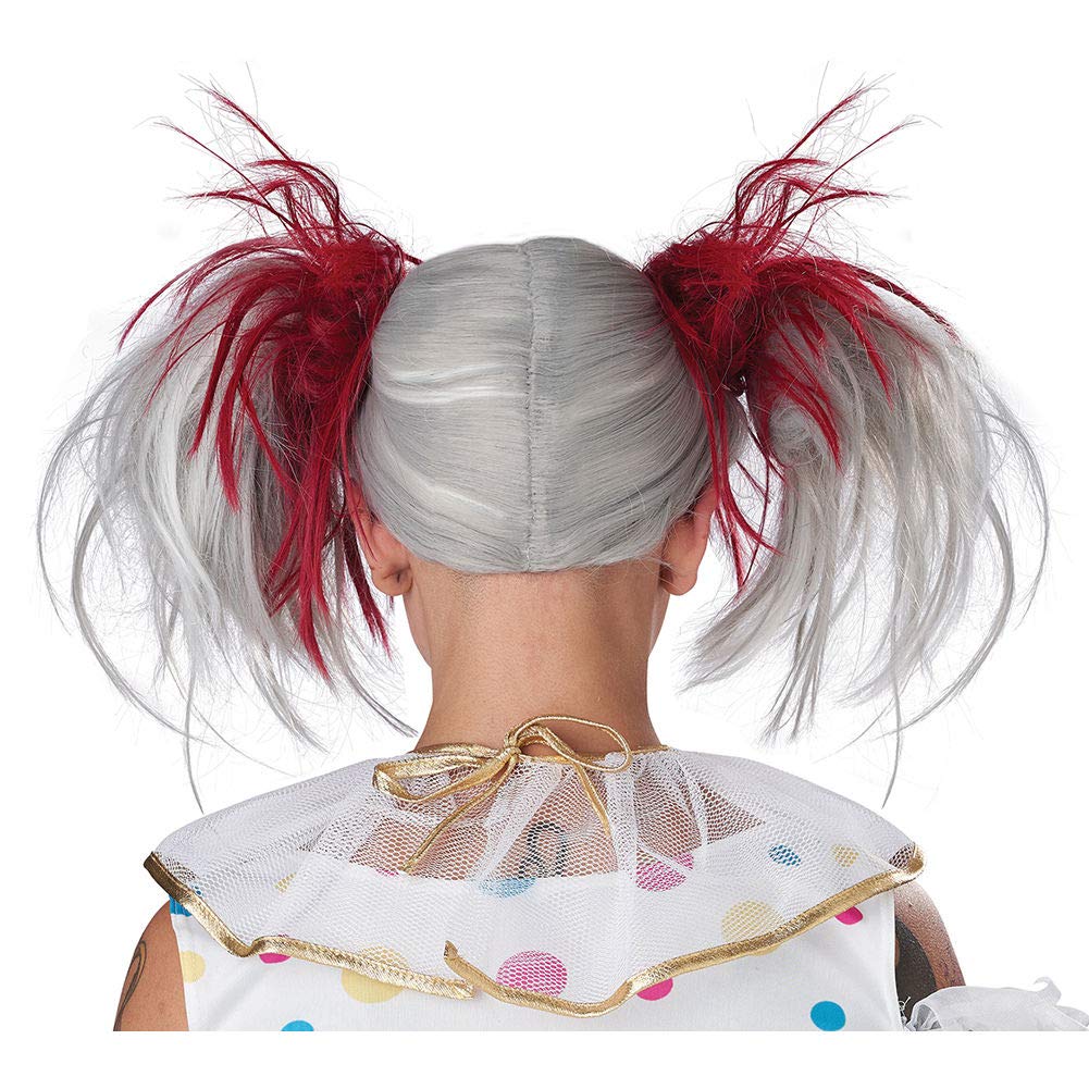 California Costume Clown Punk Rocker Twin Pigtail Black Light Glow-in-the-Dark Costume Wig, 7020-062, One Size