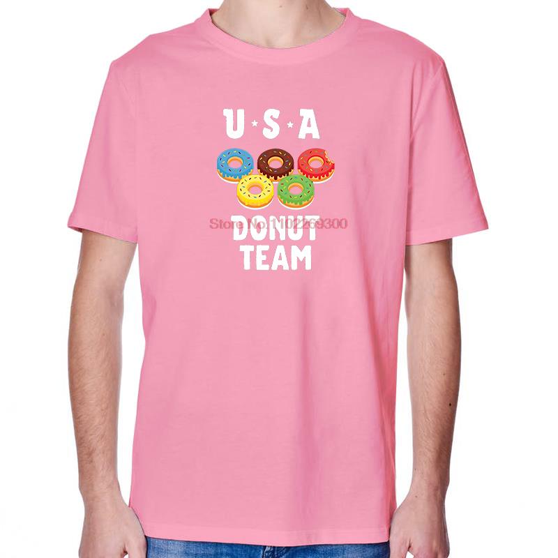 Usa Donut Team Fashion Funny Printed TShirt Summer Tops TShirt New Arrival Goods Short Sleeve TShirt Cotton Mens TShirts