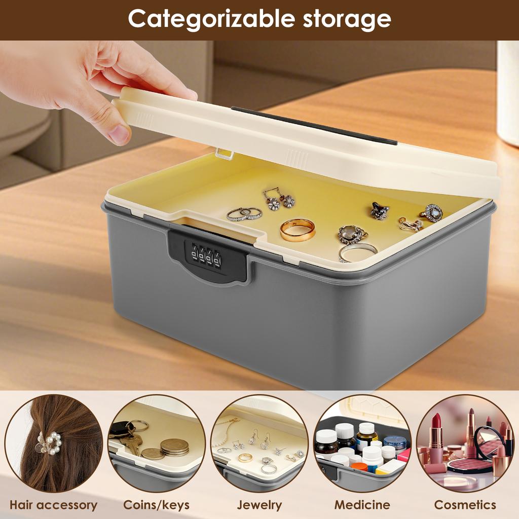 Digital Password Lock Safe Box Medicine Locking Box Passport Phone Office Document Cash Jewelry Privacy Security Suitcase