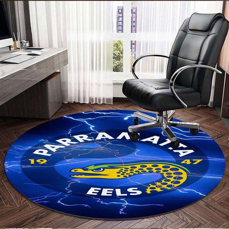 Parramatta Eels Print Round Rug, Washable Floor Carpet, For Entryway Dorm Laundry Room Office Study, Home Decor Birthday Christmas Gift