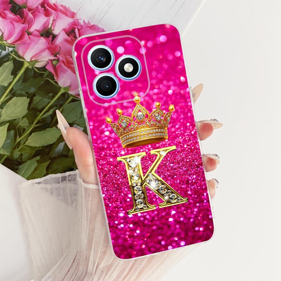 For Honor X8D Case New Fashion Crown Letters Cover 6.77'' Soft Silicone Phone Case For Honor X8d X 8d HonorX8d Back Cover Fundas