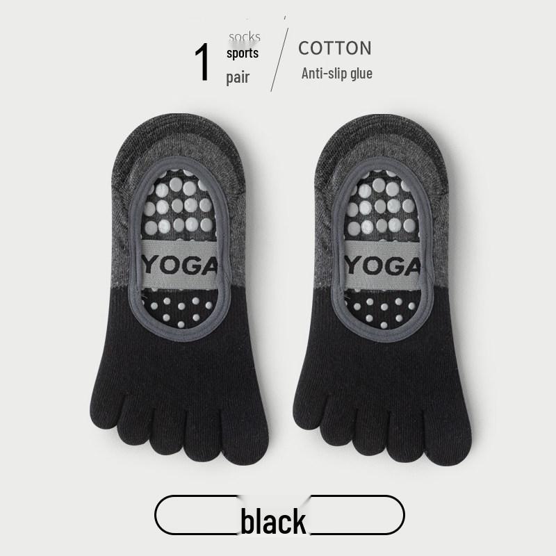 Rutschfeste Fünf-Zehen-Yogasocken für Damen - Baumwolle, Wadenhoch, Ganzjahres-Pilates-Fitnesssocken