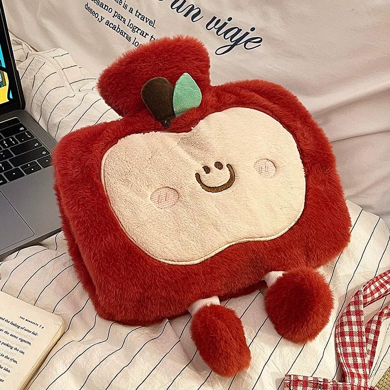Apple Hot Water Bag, Water Injection, Hand-in Hot Water Bag, Cute Plush Girl's Bed, Special Hot Compress Belly Heating Pad