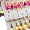 6Pcs Christmas Characters Spoons Flatware Decorative Dinner Reusable Tea Xmas Cutlery Set Tableware