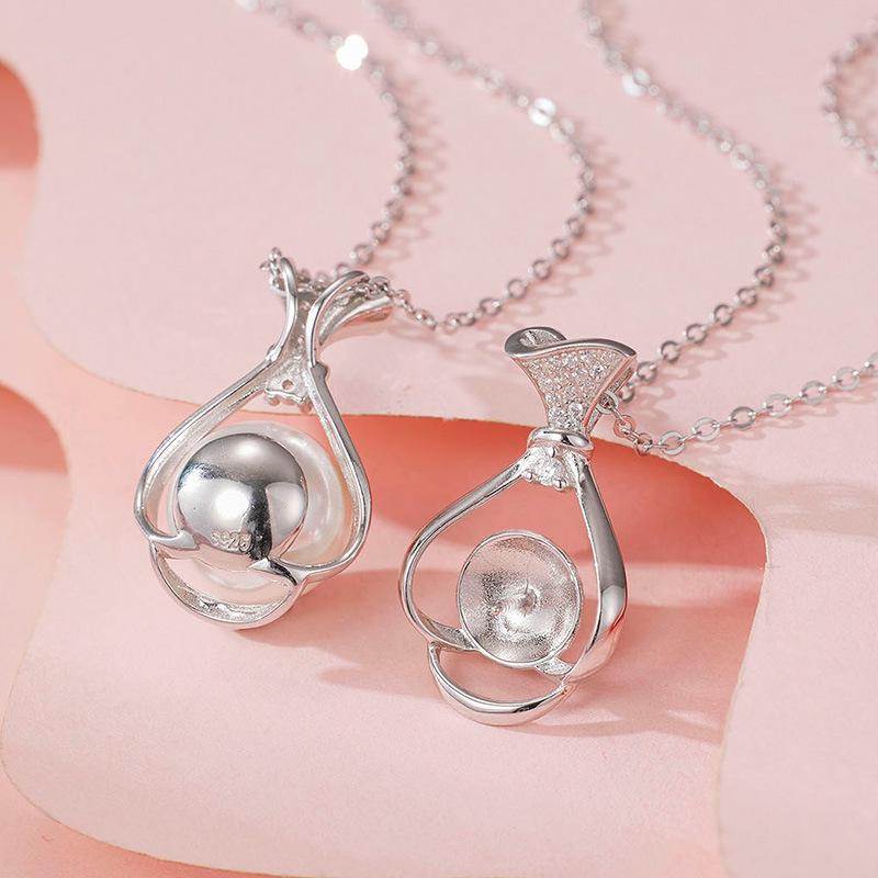 S925 Silver Australian White Shell Pearl Pendant with High Luster – Women's Niche Design, High-End DIY Accessory