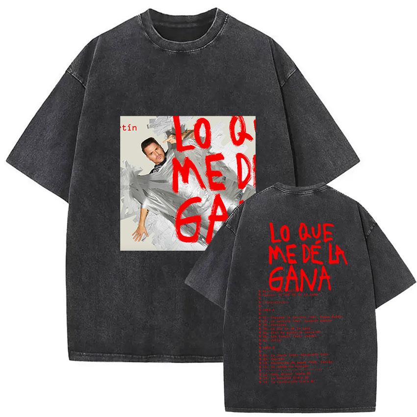 

Vintage Washed Dani Martin Lo Que Me De La Gana Album Graphic TShirt Men Women Gothic Fashion Oversized T Shirt Streetwear S