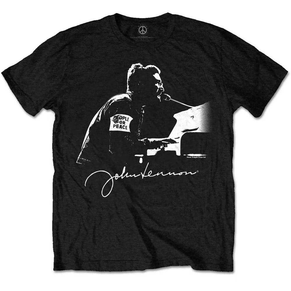 Men s John Lennon People For Peace Slim Fit T-shirt Large Black XXL
