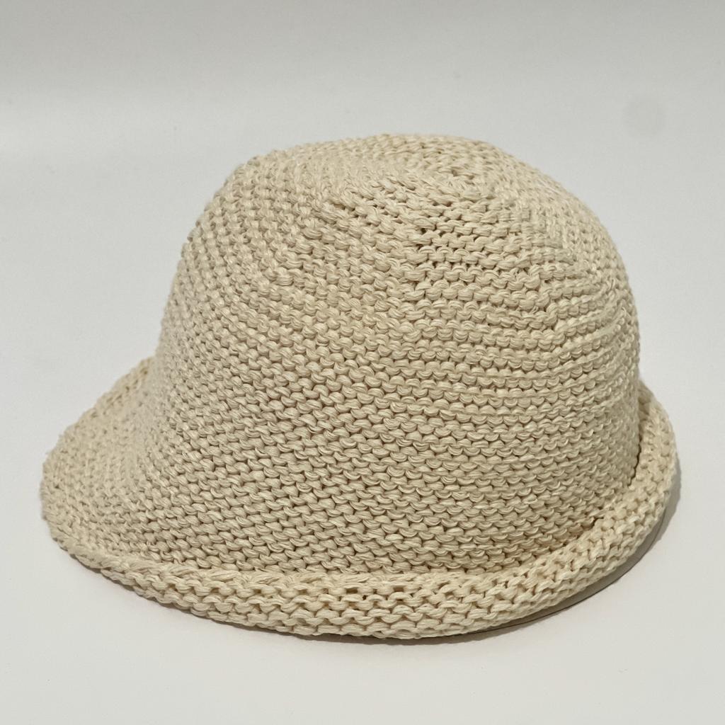Autumn and winter warm versatile and thin handmade wool fisherman's hat children's curling irregular front long rear short knitted basin hat