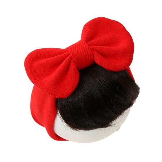 

Детская повязка на голову с париком и бантом, с челкой, эластичная хлопковая повязка для волос красный