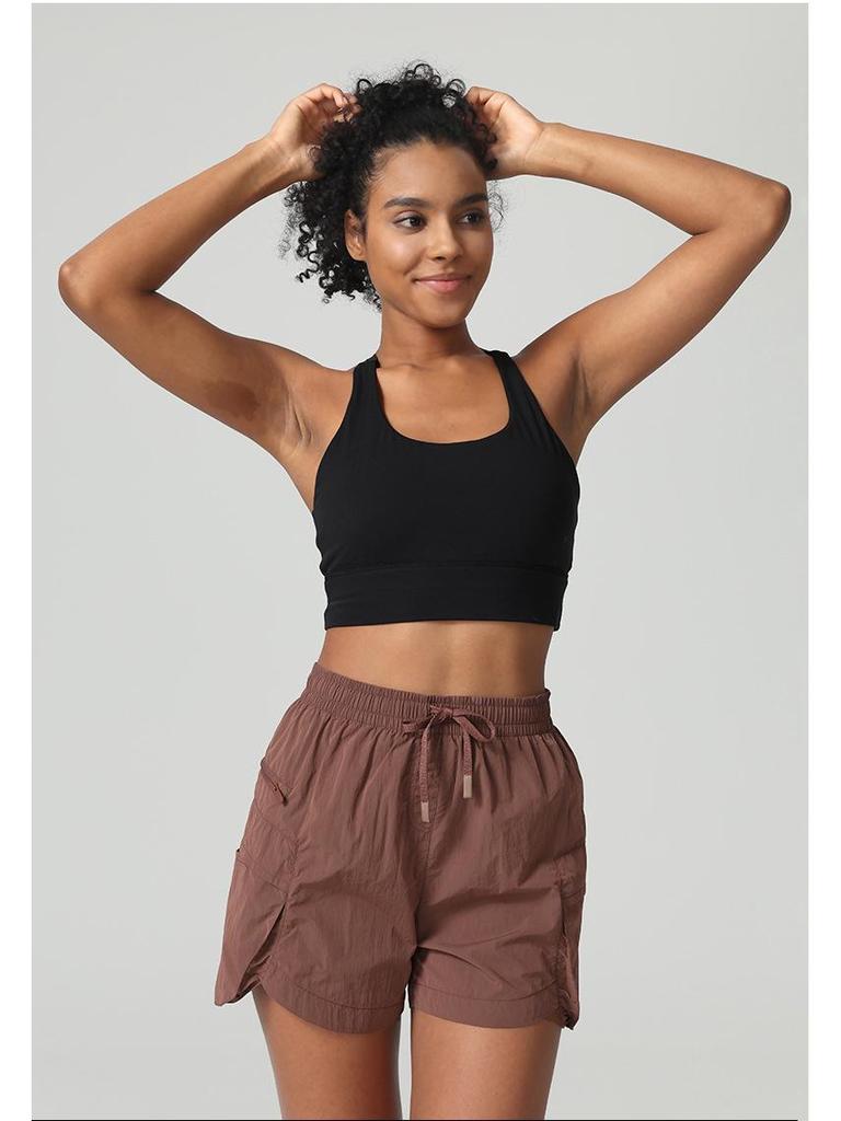 2025 High Support Lycra Sports Bra with Removable Pads and Cross Back Design for Yoga Fitness