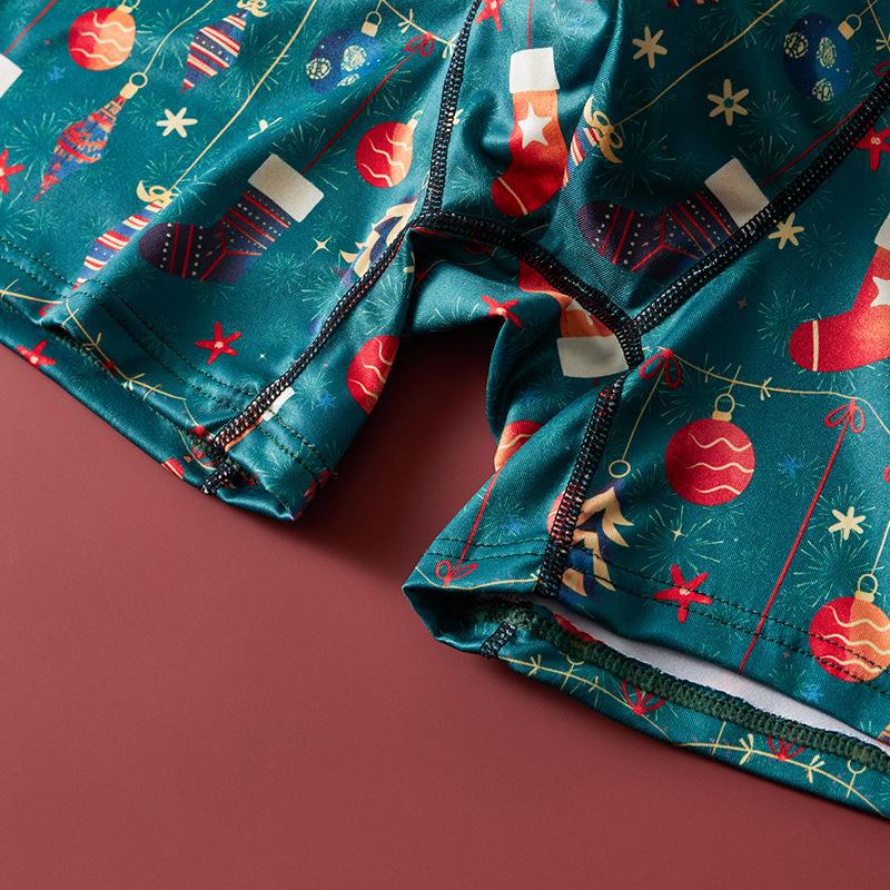 Men's European & American Christmas Boxer Briefs - Breathable, Comfortable, Festive Long-Leg Sports Underwear